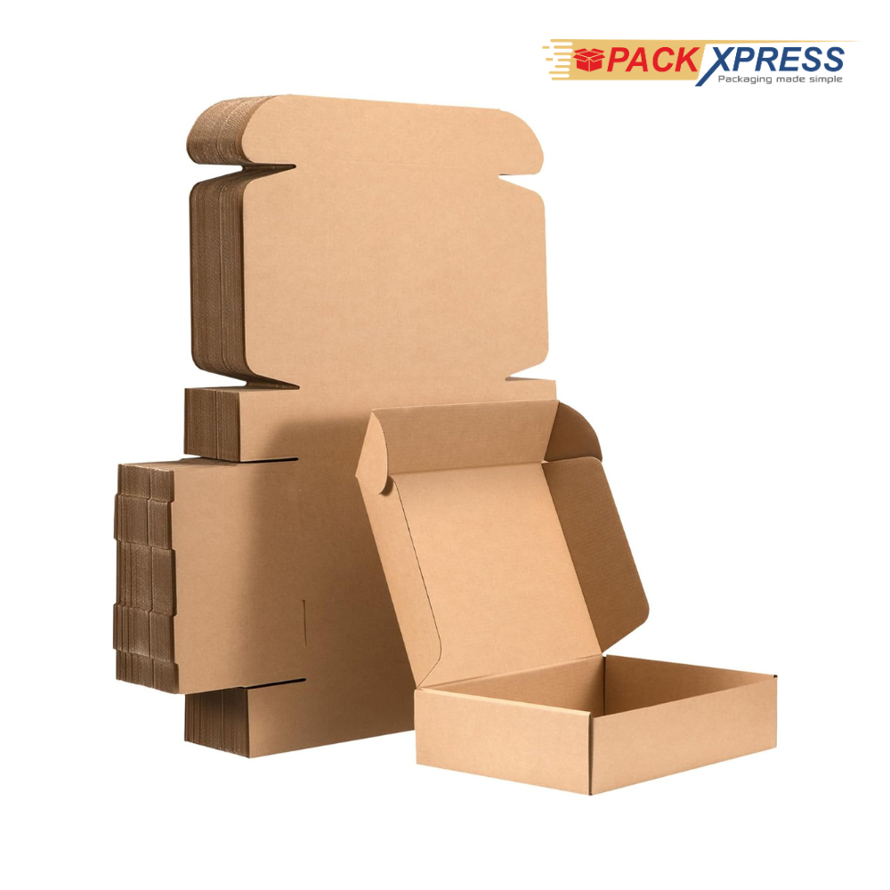 PackXpress 3-Ply Brown Corrugated Shipping Box (5 Γ 5 Γ 1.5 Inch) | Strong Kraft Mailer Packaging for Small Business & E-commerce