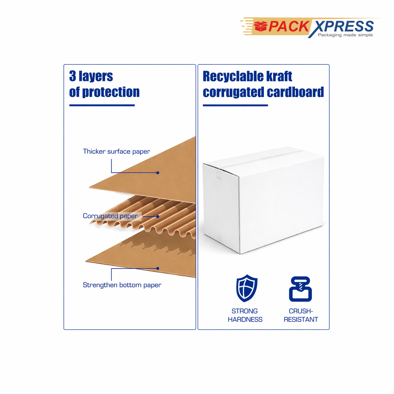 PackXpress Brown Carton Boxes Corrugated Shipping Box ( 10 × 9 × 10 Inch ) Strong Packaging for Business, E-commerce & Courier Packaging
