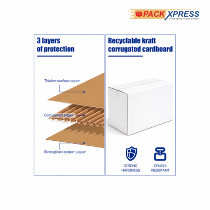 PackXpress Brown Carton Boxes Corrugated Shipping Box ( 10 × 9 × 10 Inch ) Strong Packaging for Business, E-commerce & Courier Packaging