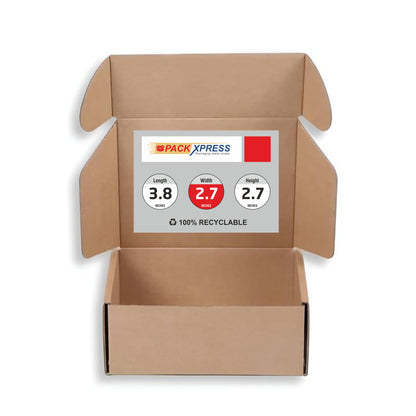 PackXpress 3-Ply Brown Corrugated Shipping Box (3.8 × 2.7 × 2.7 Inch) | Strong Kraft Mailer Packaging for Small Business & E-commerce