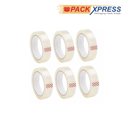 PackXpress Transparent BOPP Packing Tape 1 Inch × 65 Meter | Strong Adhesive Carton Sealing Tape for Packaging & Shipping