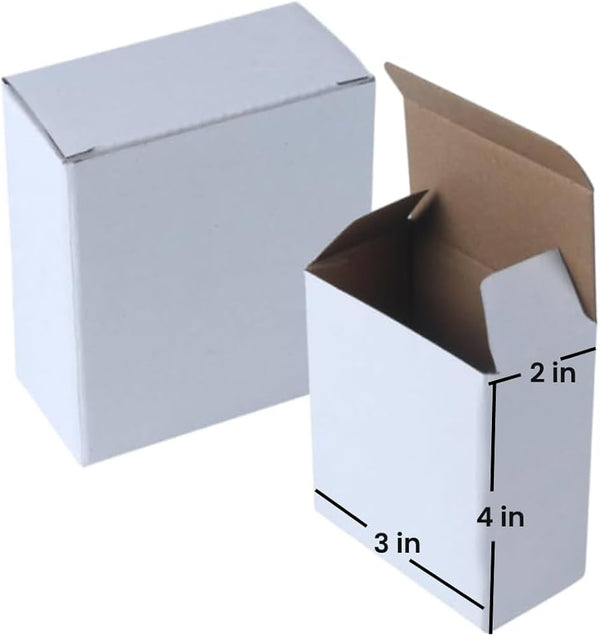 PackXpress 3-Ply White Corrugated Flap Box (4 × 4 × 1.5 Inch) | Mini Shipping Carton for Secure Small Product Packaging