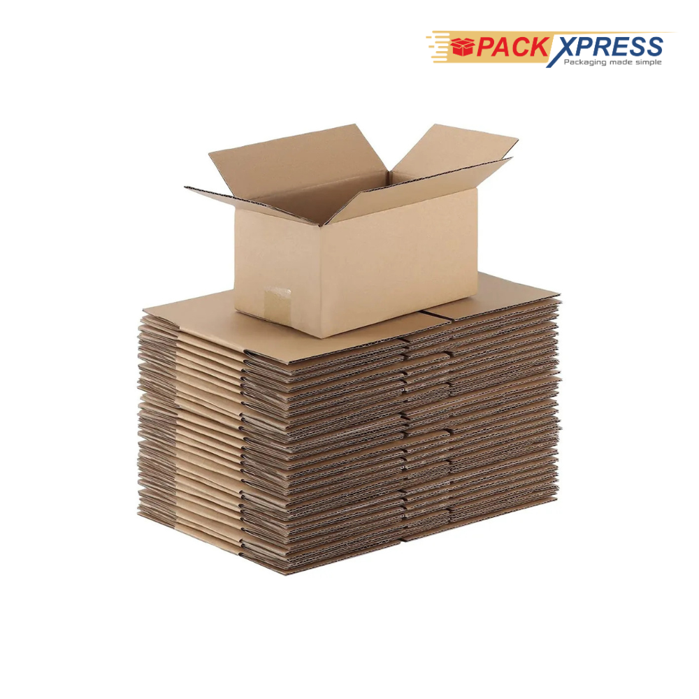 PackXpress Brown Carton Boxes Corrugated Shipping Box (11.9 × 10.2 ×6.5 Inch) Strong Packaging for Business, E-commerce & Courier Packaging