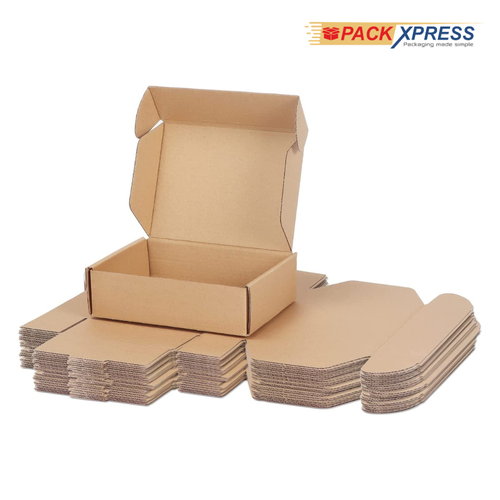 PackXpress 3-Ply Brown Corrugated Shipping Box (6.5 × 4 × 2 Inch) | Strong Kraft Mailer Packaging for Small Business & E-commerce