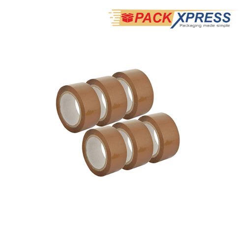 PackXpress Brown BOPP Packing Tape 2 Inch × 65 Meter | Strong Adhesive Carton Sealing Tape for Packaging & Shipping