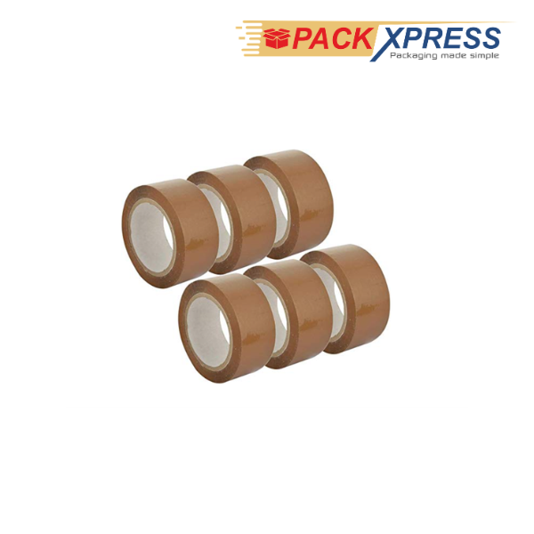 PackXpress Brown BOPP Packing Tape 2 Inch × 65 Meter | Strong Adhesive Carton Sealing Tape for Packaging & Shipping