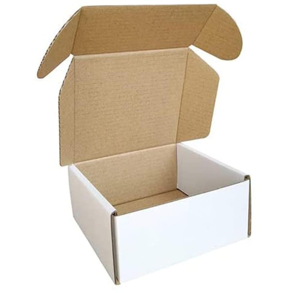 PackXpress 3-Ply White Corrugated Flap Box (4 × 4 × 2 Inch) | Mini Shipping Carton for Secure Small Product Packaging