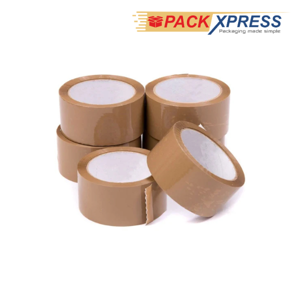 PackXpress Brown BOPP Packing Tape 2 Inch × 65 Meter | Strong Adhesive Carton Sealing Tape for Packaging & Shipping