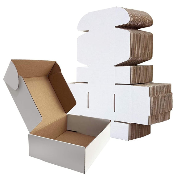 PackXpress 3-Ply White Corrugated Flap Box (5 × 5 × 2 Inch) | Mini Shipping Carton for Secure Small Product Packaging